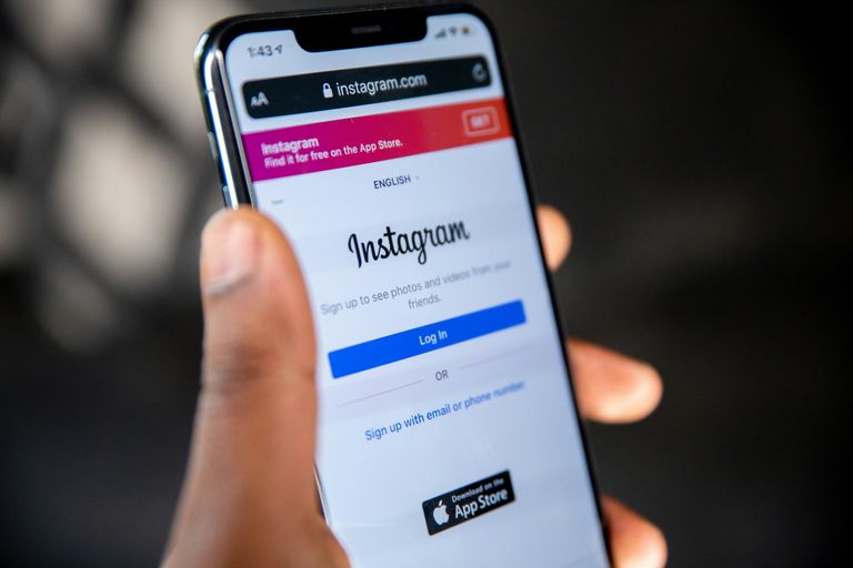 Instagram log in page on a smartphone