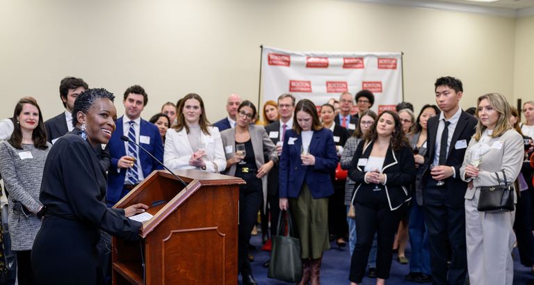 BU President Melissa L. Gilliam speaks at DC reception to highlight research