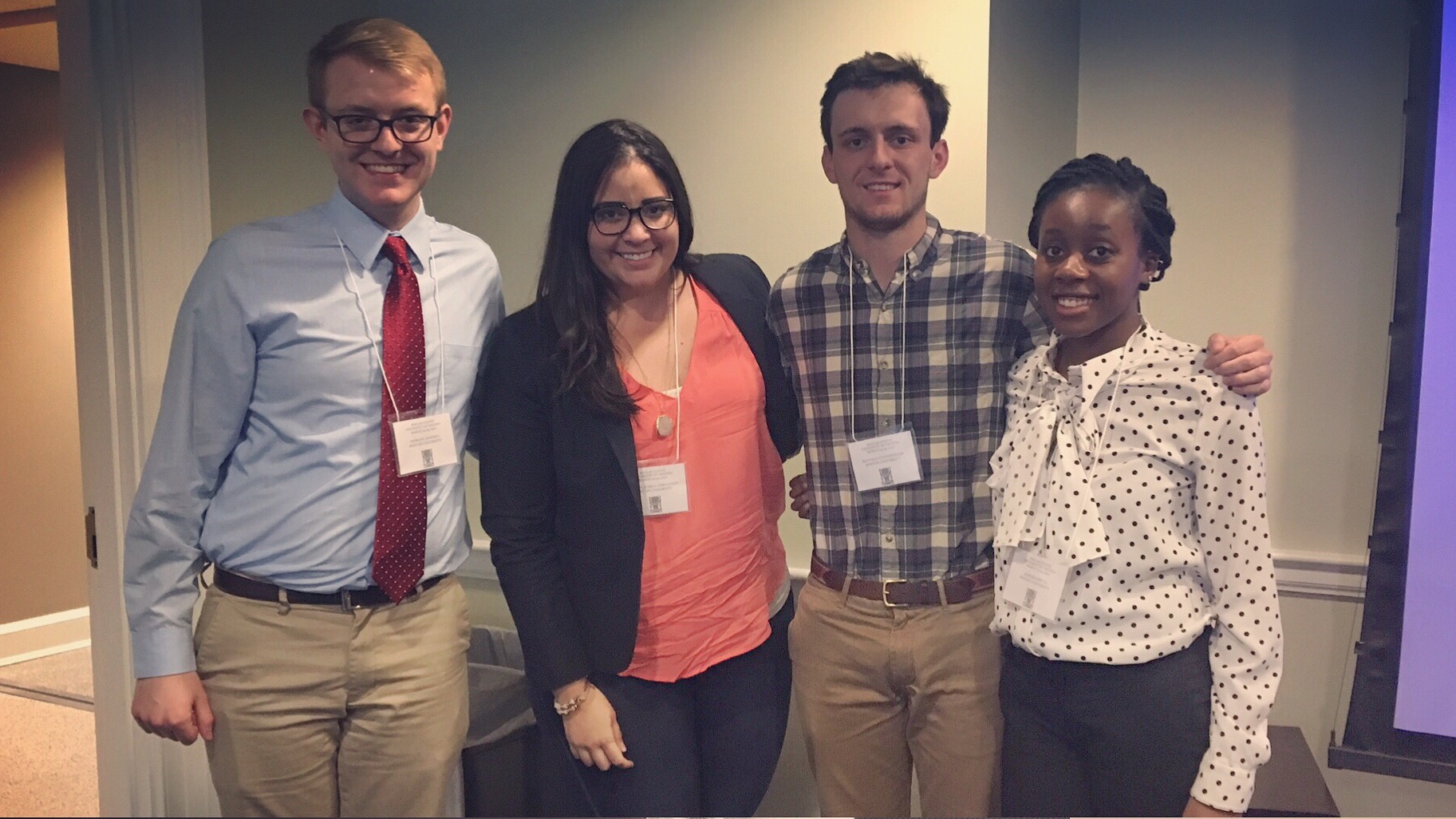 From left to right: Morgan Duffney, Franca Roibal Fernández, Skovran Cunningham, Edesiri Igbuya at 2017 MACLAS