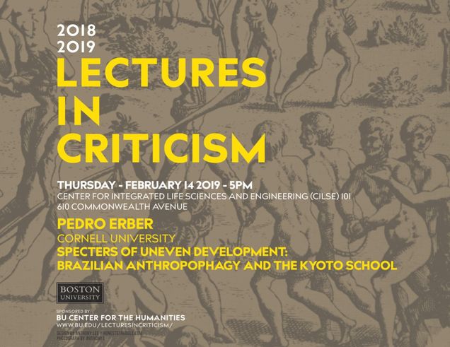 Poster for Lectures in Criticism, Pedro Erber Talk