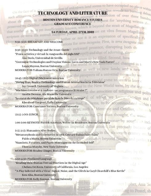 Schedule for 2019 Grad Conference