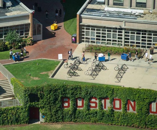 View from above of west campus