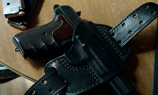 Gun in a holster
