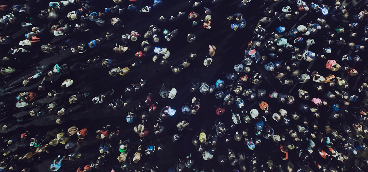 Photo of crowd from above