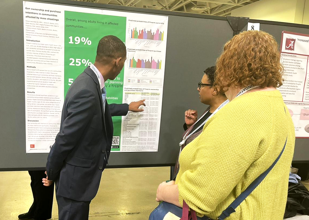 Mohammed Abba-Aji presenting his poster at APHA