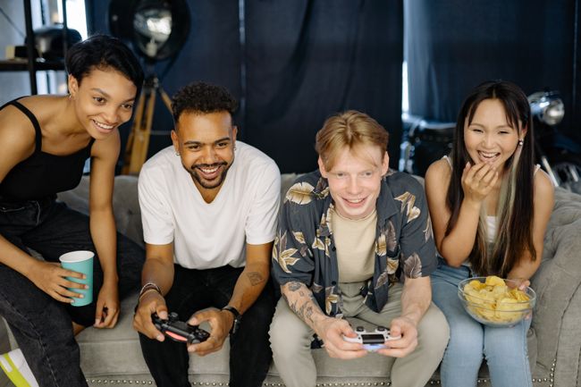 friends playing video games together