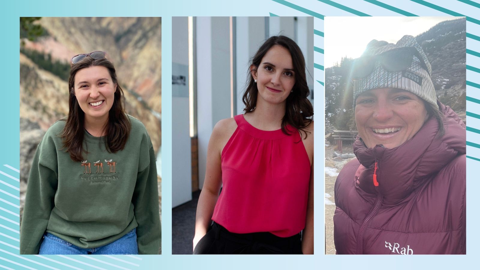 Katie Hale (MSW’24), Maria Torres Arpi Pous (MSW’25, M.Ed’25), and Anna G. Stevens (MSW’25, MPH’26)