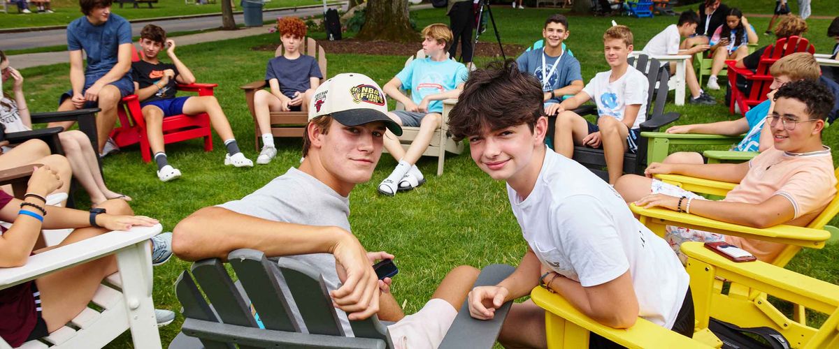 Boston University students relax on BU Beach.
