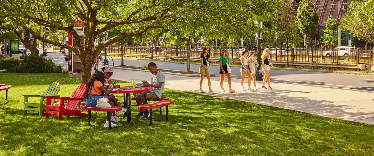 An idyllic summer day on Boston University's campus