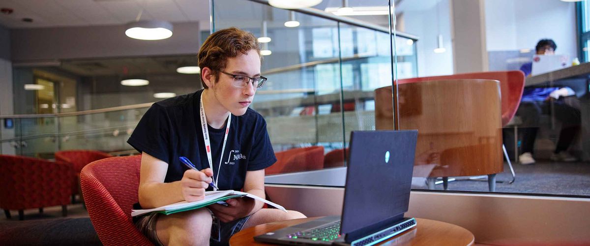 A student at Boston University studying