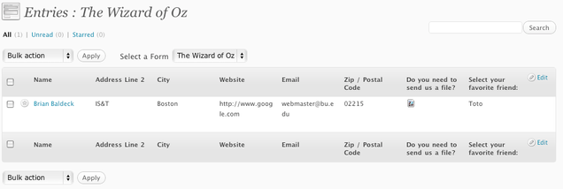 Form Entries
