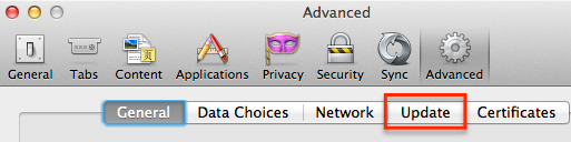 Firefox Update pref