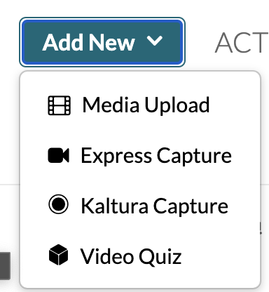 Click the 添加新 drop-down menu and choose Video Quiz from the list.