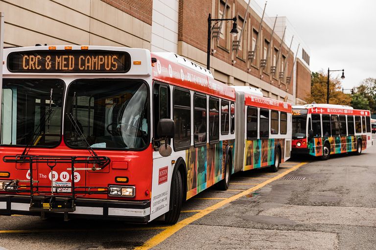 BU Busses at bus stop