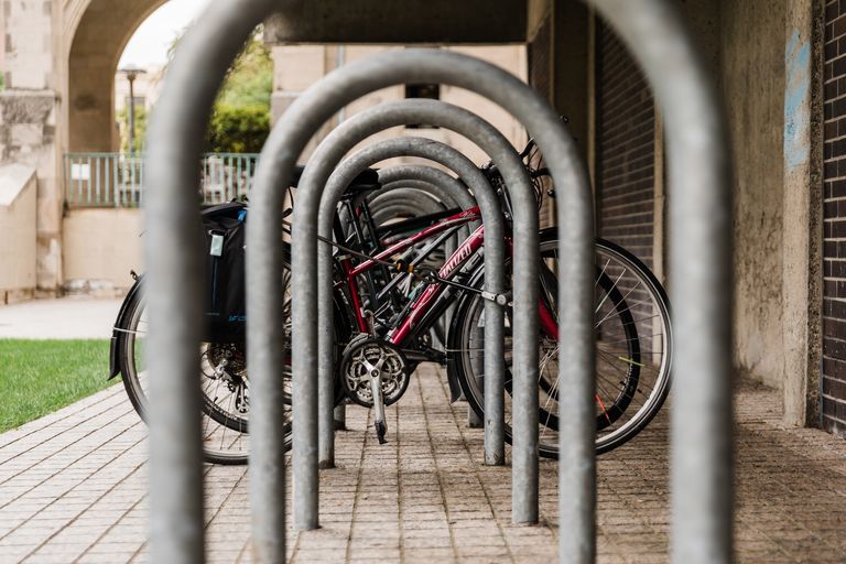 Bicycle rack with multiple bikes