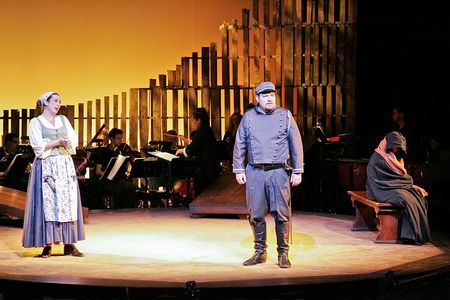 Actors on set of Boston Midsummer Opera