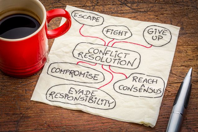 conflict resolution strategies on napkin