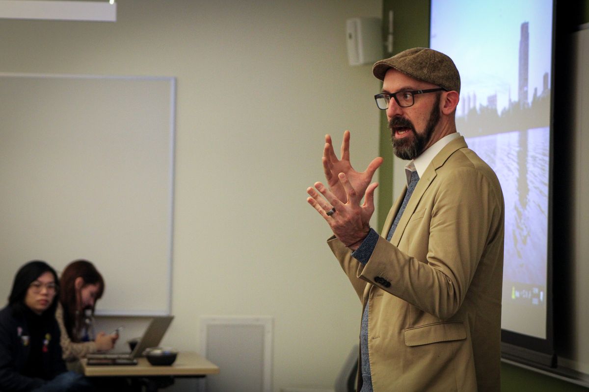 TJ McKenna teaching a science class