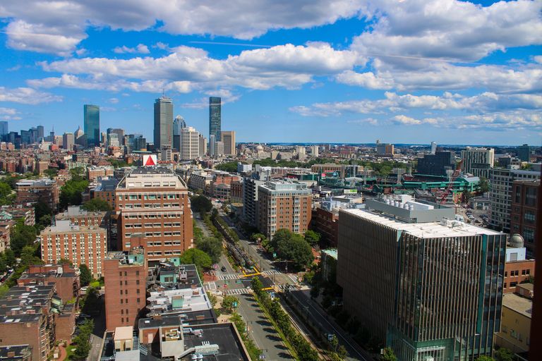 Aerial view of BU campus