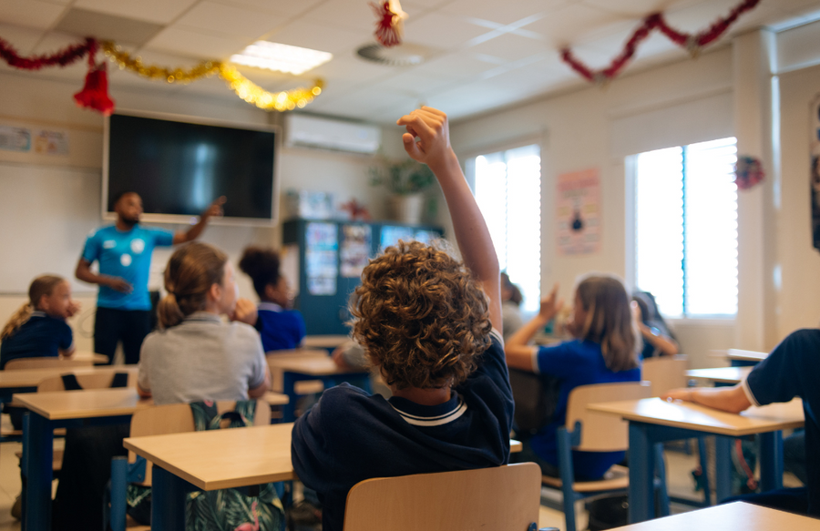 Student in a classroom