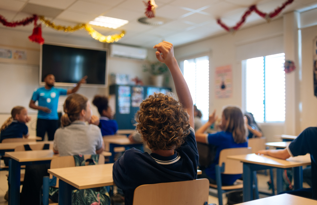 Student in a classroom