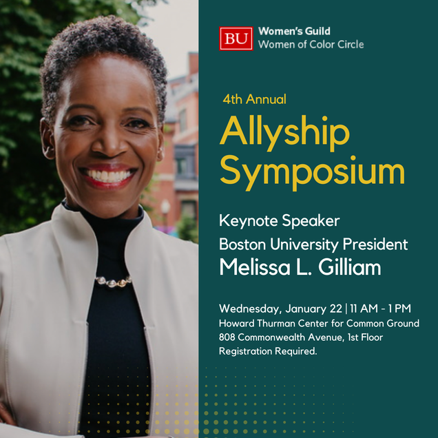 Photo of Melissa L. Gilliam next to graphic of event details.